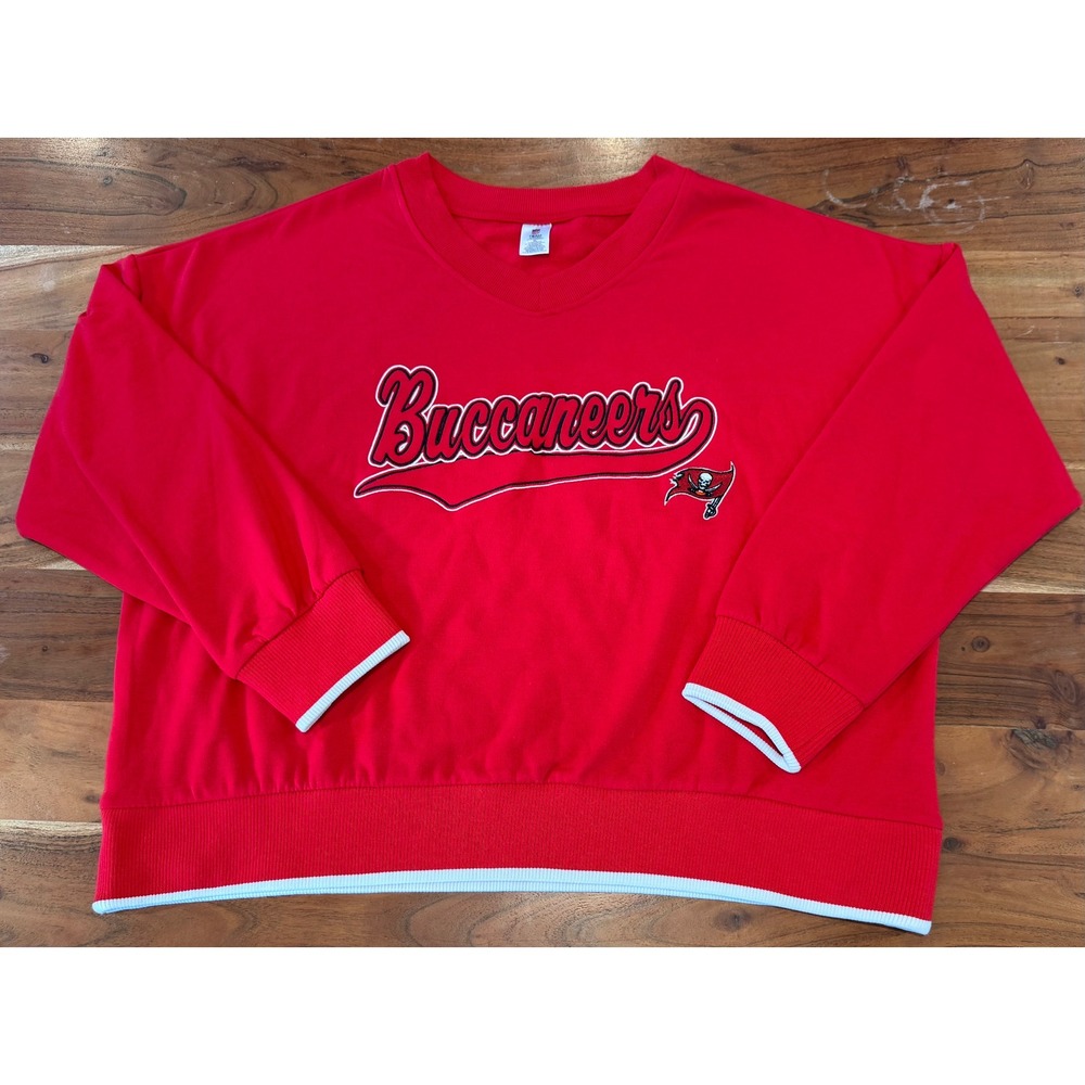 NFL Team Apparel Tampa Bay Buccaneers Red Sweatshirt Womens XL Embroidered Logo
